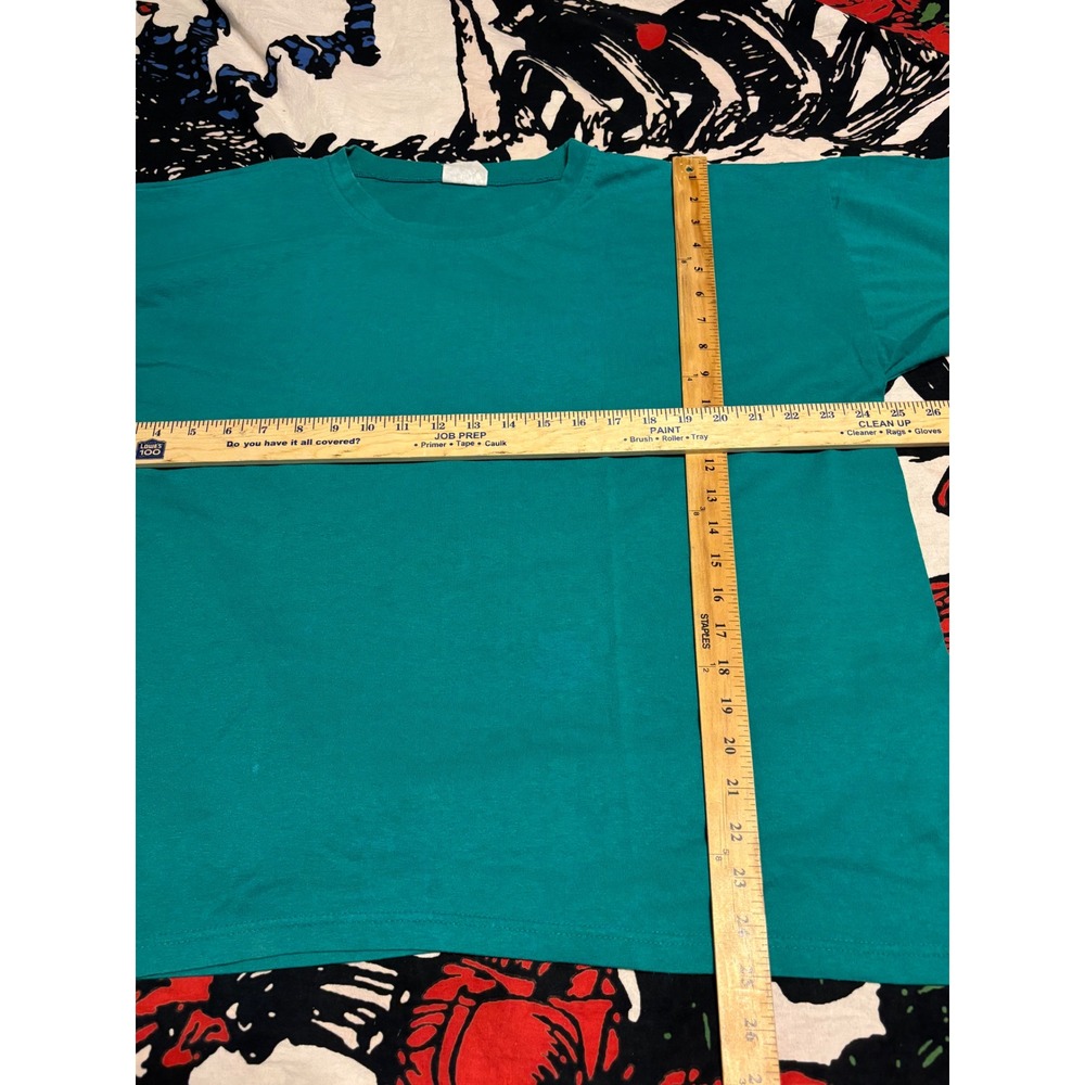 Teal Solid Basic T Shirt Mens Oversized Comfort F… - image 5